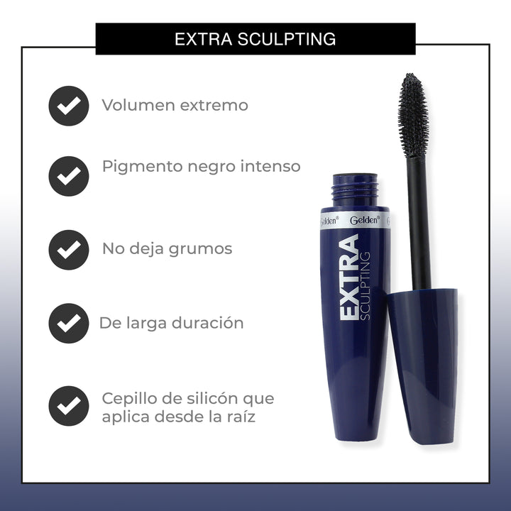Mascara de Pestañas a Prueba de Agua con Cepillo de Silicon [Sculpting]