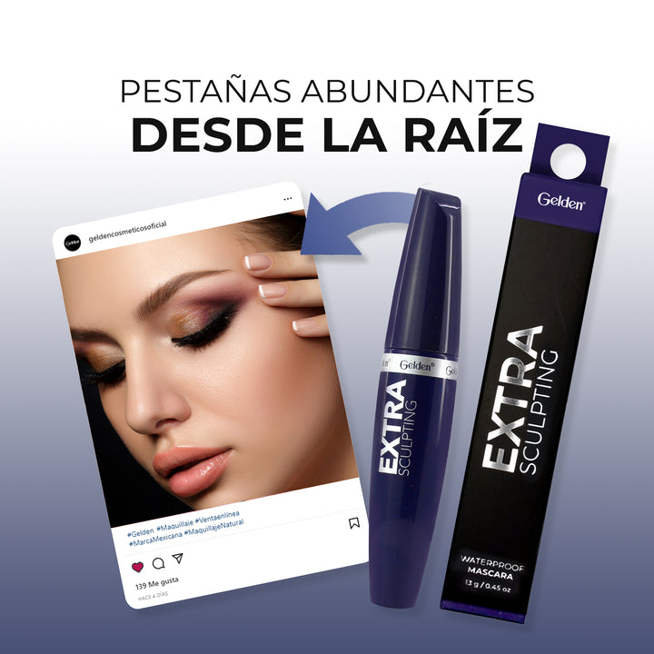 Mascara de Pestañas a Prueba de Agua con Cepillo de Silicon [Sculpting]