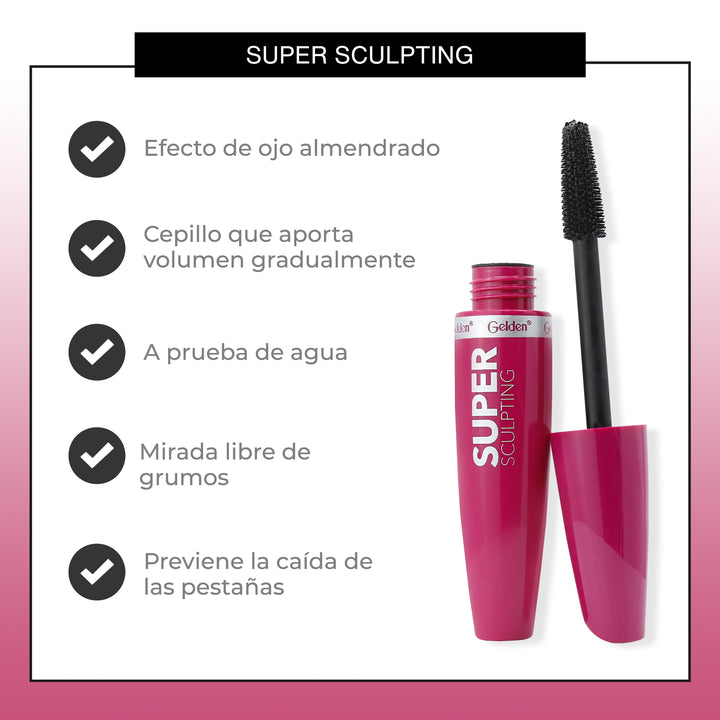 Mascara de Pestañas a Prueba de Agua con Cepillo de Silicon [Sculpting]